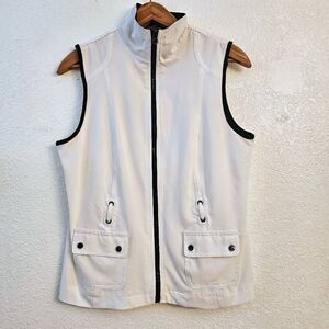 NWOT Allison Daley Zippered Vest w/ High-neck, detailed waist design & pockets
